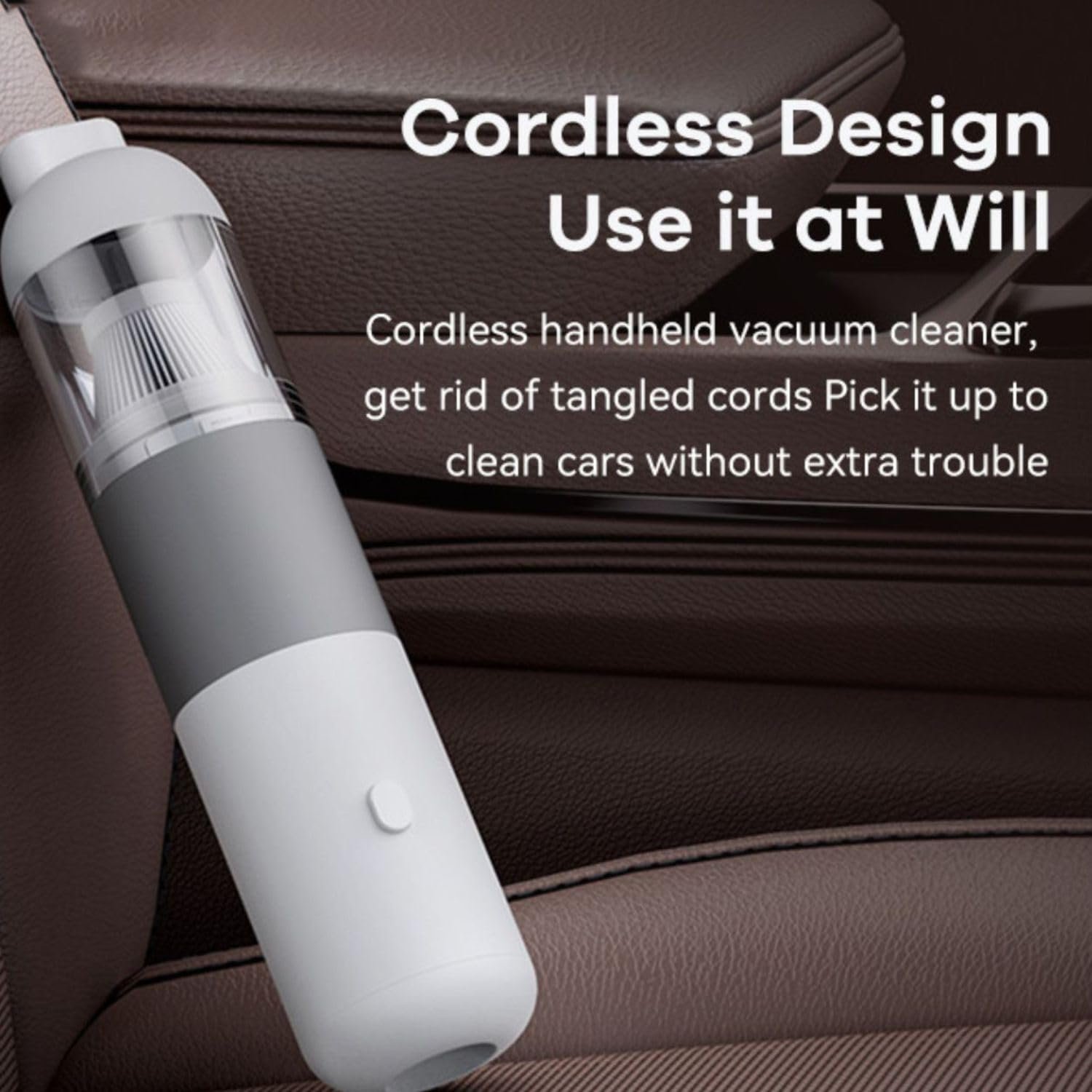 Remax Mena Car Vacuum Cleaner 2 In 1 Portable + Air Duster, USB Type-C Rechargeable, Charging Time 3H, 4000pa Strong Suction, Battery 3000mAh, 130ml Dust bin, 330g