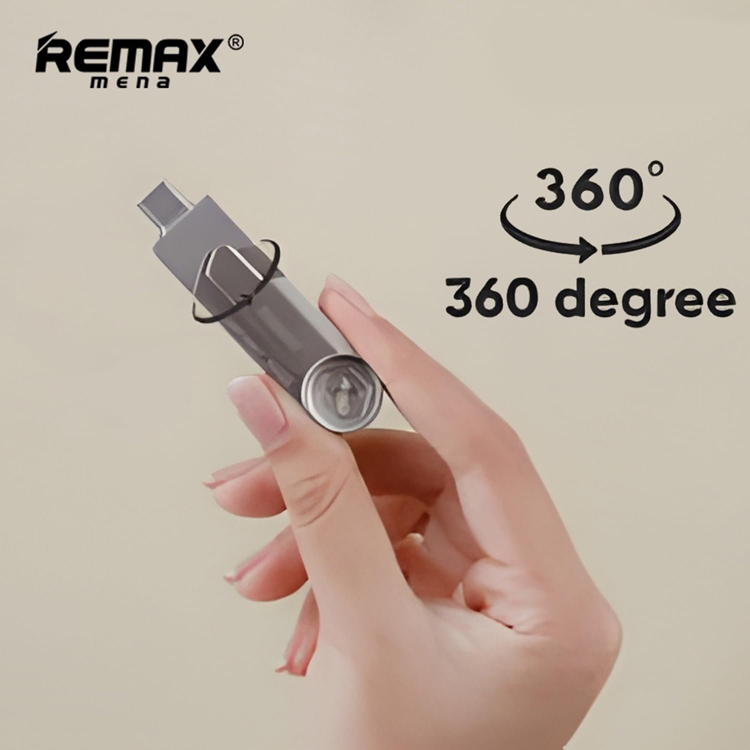 Remax Mena Flash Drive-2-in-1 USB with 360° Rotation, High Speed Data Transfer 128GB