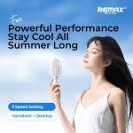 Remax Mena Roiling Handheld Fan RS-SF02 Mini Hand Fan, USB Personal Fan Function Cooling Fan For Travel, Outdoor, Hiking, Camping,White