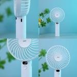 Remax Mena Roiling Handheld Fan RS-SF02 Mini Hand Fan, USB Personal Fan Function Cooling Fan For Travel, Outdoor, Hiking, Camping,White