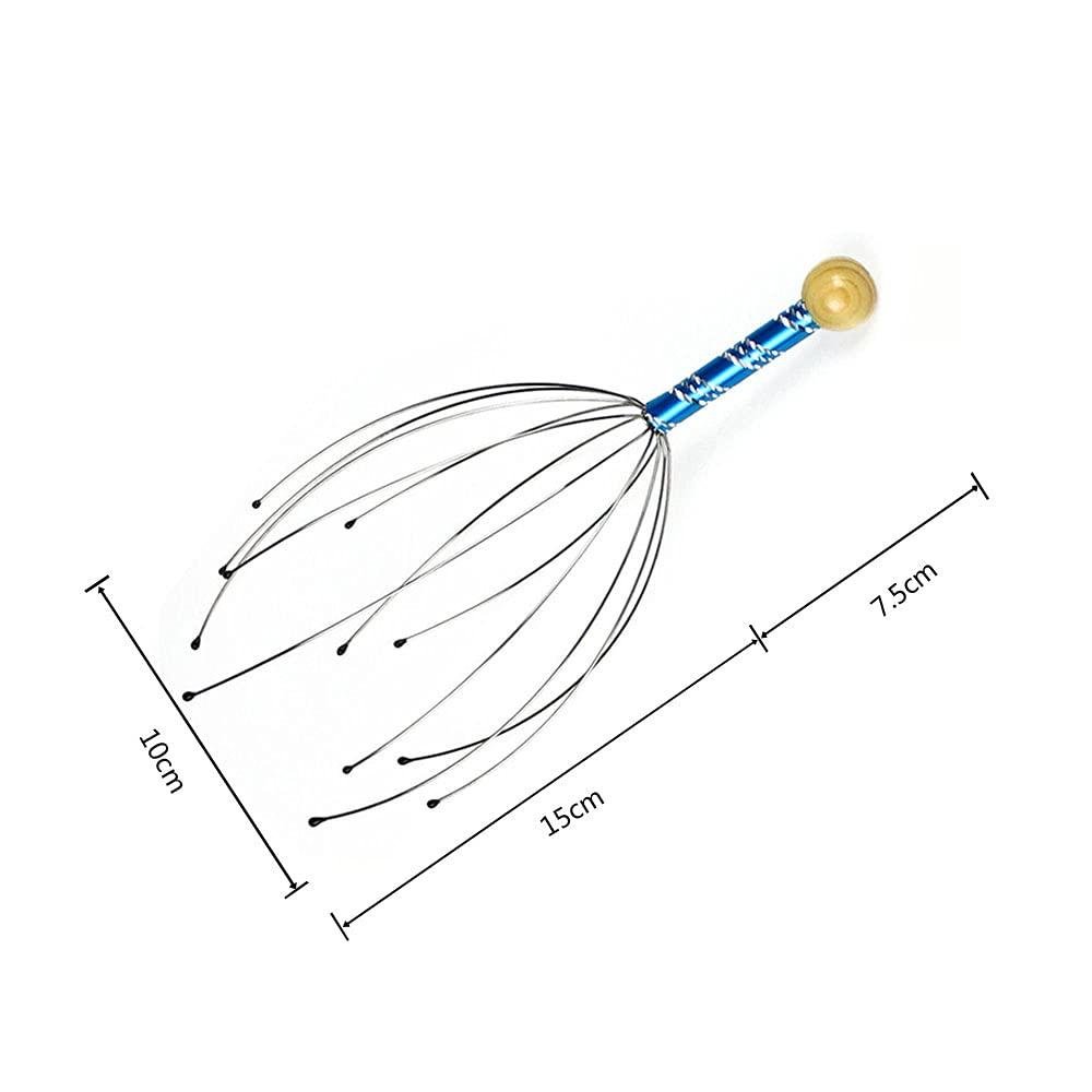 Limitless Head Scalp Massagers, 12 Fingers Head Massage Hand-held, Head Massager Scalp Scratcher for Deep Relaxation, Stress Relief and Hair Stimulation SS handle 2 Pack