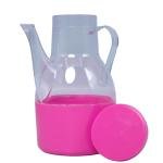 Plastic Oil Can Dispenser with Handle, Condiment Jar for Soy Sauce & Vinegar, Pink