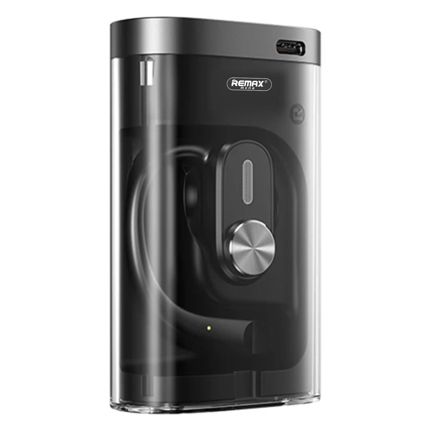 Remax Mena Earbuds Open Buds P3 Bluetooth Series Metal Open-Ear OWS Wireless Earphone With Ear Hook Charging Case Built-in Mic Waterproof Headset, Black