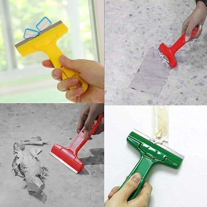 Limitless 2PC Cleaning Spatula Ultimate Wide Razor Blade Scraper, Effortlessly Remove Paint, Stickers, and More with Replaceable Blades, Wide Razor Blade Scraper Glass, Yellow
