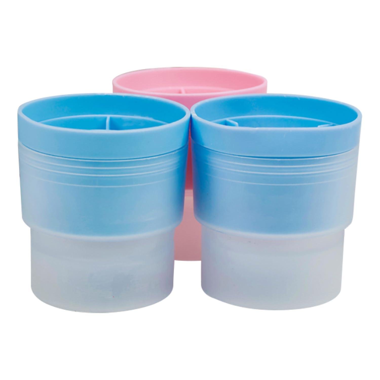 Limitless Ice Cube Mould (Pack of 3), Round Ice Cube Maker Silicone Ball Shape Spherical Ice Cube Mould Machine Quick Freezer Ice Mold Tray Kitchen Gadgets