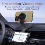 Remax Mena 15W Magnetic Car Folding Wireless Charging Stand Smart, Car Magnetic Fast Charging Station Air Vent Phone Holder for iPhone Samsun Xiaomi, Black
