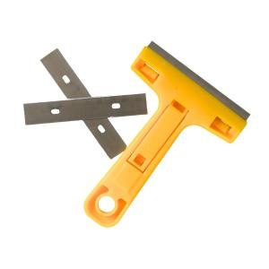 Limitless 2PC Cleaning Spatula Ultimate Wide Razor Blade Scraper, Effortlessly Remove Paint, Stickers, and More with Replaceable Blades, Wide Razor Blade Scraper Glass, Yellow