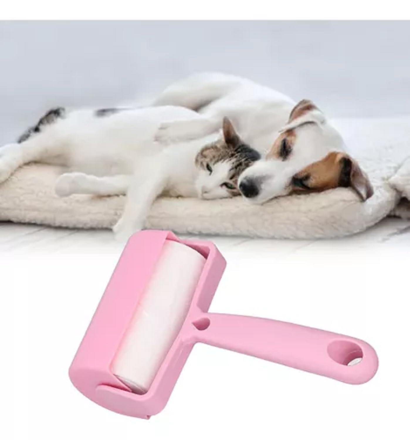 Limitless 2PC Lint Roller Kit – Ultimate Pet Hair & Dust Remover for Clothes, Carpets, & Car Seats, Suitable for Hair Clothes Carpet Car Seat Dust and Brush, Pink&White