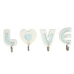 Limitless Adhesive Hooks Heavy Duty Wall Hooks Adhesive Nail Free Utility Hooks, Stick On Hook For Hanging Towel Cloth, For Kitchen, Closet, Cabinet, Toilet, Ceiling (Love Hook-BLUE & WHITE)