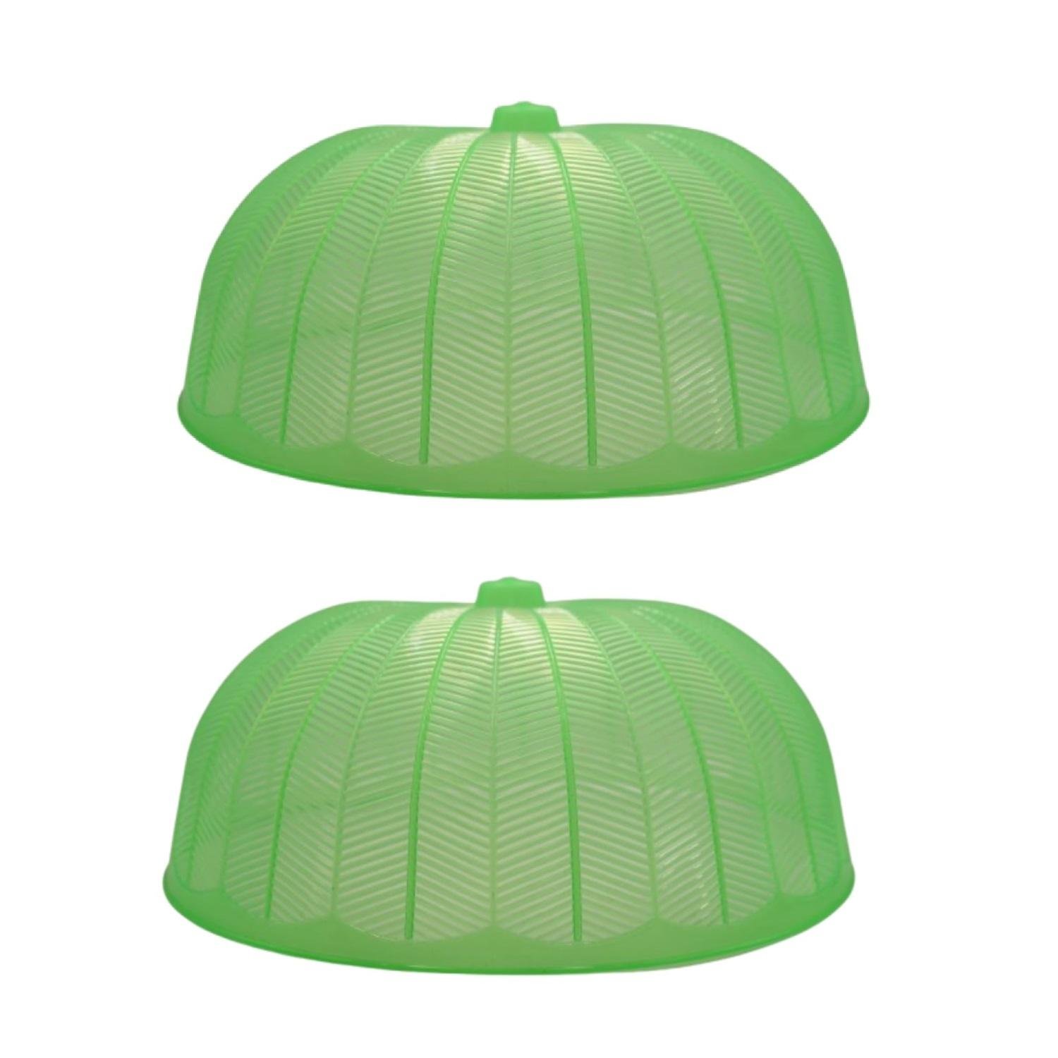 Limitless Round Vegetable Cover, Reusable Mesh Screen Food Cover, Mesh Screen Food Cover Tent Outdoor Picnic Food Covers for Dust Proof Outdoor Food Covers (Green-2Pack)