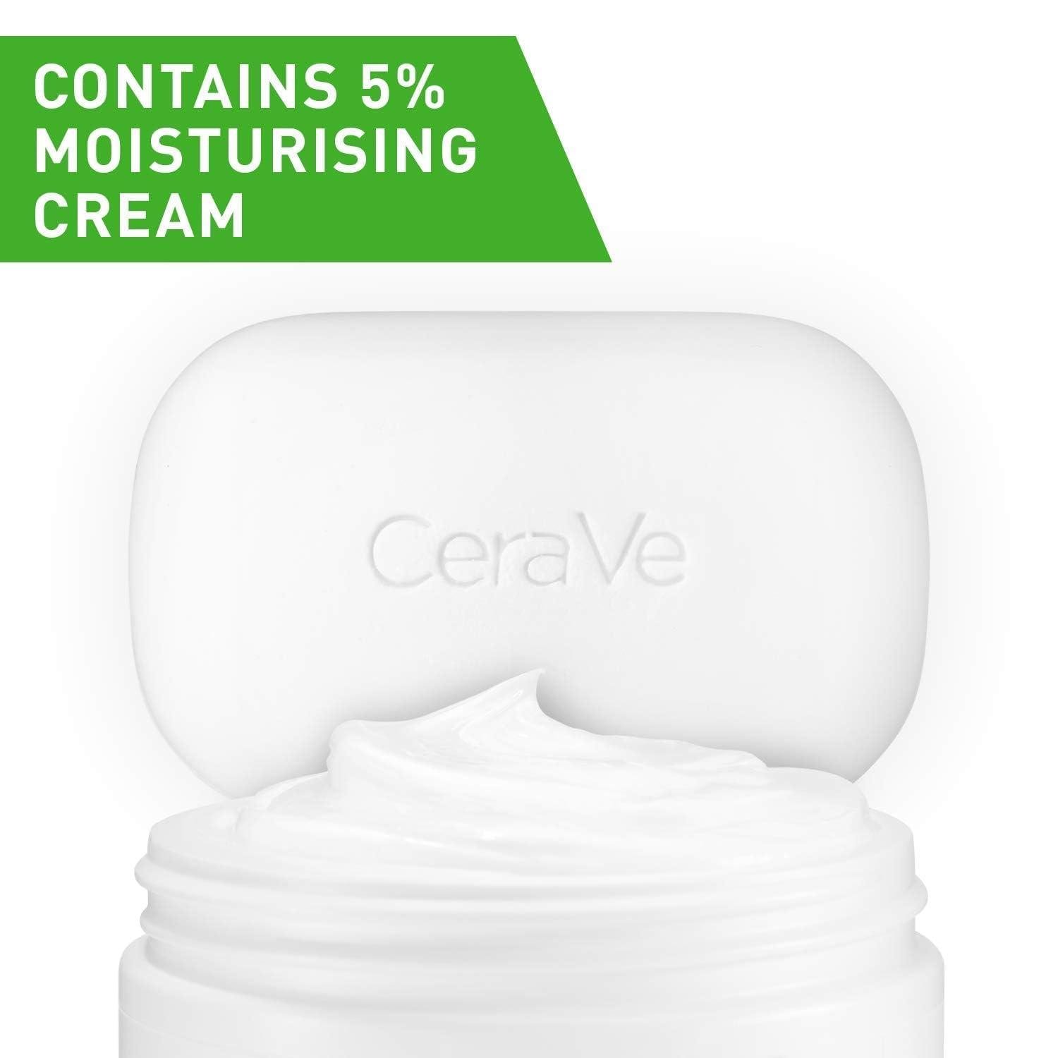 CeraVe Hydrating Cleanser Bar | Soap-Free Body and Facial Cleanser with 5% Moisturizing Cream | Fragrance-Free | Single Bar, 4.5 Ounce
