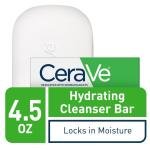 CeraVe Hydrating Cleanser Bar | Soap-Free Body and Facial Cleanser with 5% Moisturizing Cream | Fragrance-Free | Single Bar, 4.5 Ounce
