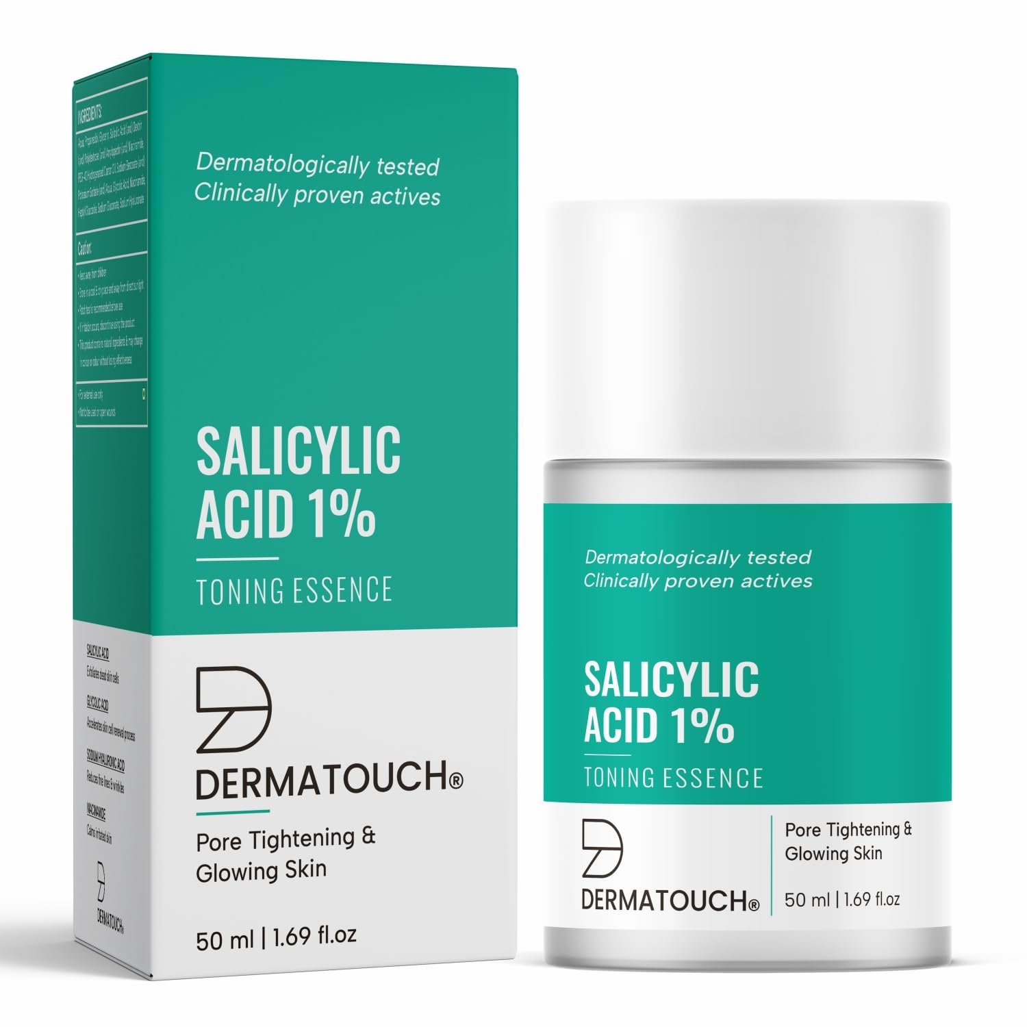 DERMATOUCH Salicylic Acid 1% w/w Toning Essence | For Pore Tightening & Glowing Skin | For Even & Revitalized Skin | For both men & women | 50.00 ml (Pack of 1)