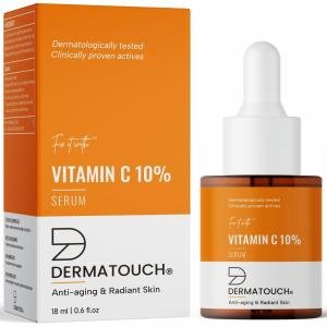 DERMATOUCH Vitamin C 10% Serum | For Anti-aging and Radiant Skin | For All Skin Types | For Both Men & Women | 18.00 ml (Pack of 1)