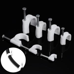 Limitless Cable Clips with Steel Nails 12PCS White Half Clamp J-Hook with Nail, for Wire Ethernet Cable, Telephone Cable, Home Desk TV Wire, Computer, Printer Cable