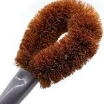 Limitless 2PC Pot Brush with Steel Handle Kitchen Scrub Brush, Natural Cleaning Brushes for Dish, Bottle, Pan, Pot, Scrubber with Handle and Coconut Fibers Bristles (Orange)
