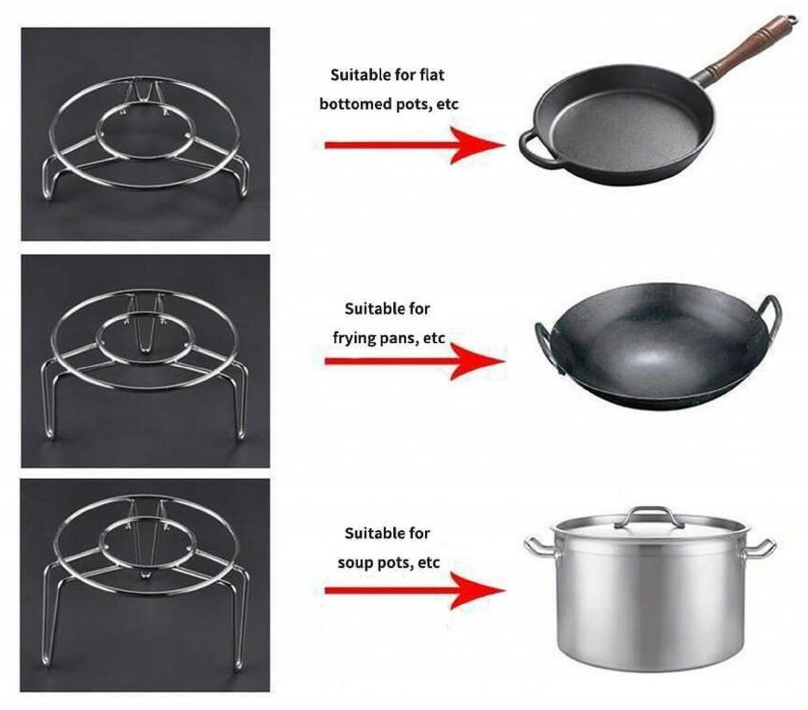 Limitless Kitchen Steamer Rack, Pot Stand for Pressure Cooking, Steaming, & More-18cm