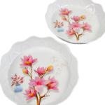 Limitless Fruit Plate Stylish and Functional for All Occasions, Fruit Bowls, Plates with Dividers, Snack Tray, Reusable Snack Tray, Fruit Plate for Nuts, White (Floral Wave)