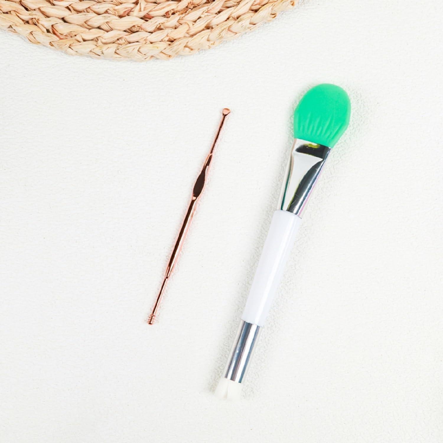 Limitless 2PC Facial Mask Brushes Application Cosmetic Brush for Facial Mask, Scrub and Serum - Professional Beauty and Skin Care Applicator Tool, Green