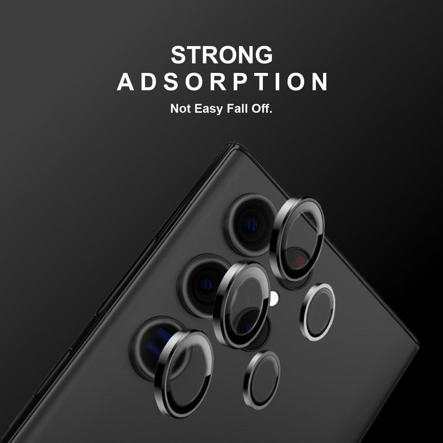 Camera Lens Protectors for Galaxy S24 Ultra, Scratch-Resistant Tempered Glass, Gold