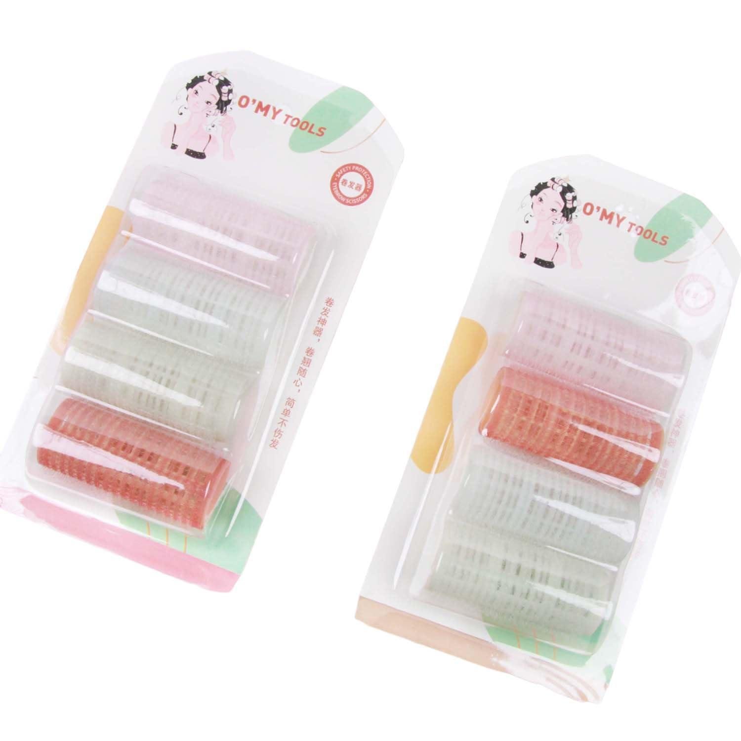 4PC Self-Adhesive Hair Curlers, No-Heat Effortless Waves, Suction Card, Multi-Color