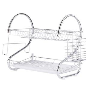 Limitless 2 Tier Stainless Steel Dish Rack Metal Dish Drainer with Removable Drain Board with Utensil Holder Cup Holder Dish Drainer for Kitchen Counter Top