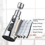 Kitchen Tap Spray Head, 360° Swivel Spout Faucet Extender 3 Modes, High Pressure Water Faucet Sprayer Aerator Attachment, FM22 FM24 G1/2 Kitchen Sink Tap Nozzle Replacement Head with Adapters