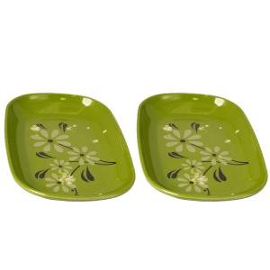 Limitless 6PC Rectangle Snowflake Faux Porcelain Plate Elegant Large Ceramic Dinner Plate Serving Platter Handmade For Gift, Home Decor, Serving Dish (Rectangle Porcelain-6 Pack)