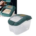 Large Capacity Rice Storage Box Airtight Container for Grains Cereal & More Clear Lid