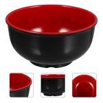 Limitless Porcelain Ramen Bowls – Set of 3, Large Capacity for Soup, Noodles & Rice, Japanese Ramen Pasta Ramen Bowls Noodle Soup Bowl for Home Kitchen, Black Red (Round-Lines)