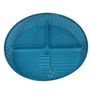 Limitless Fruit Plate Stylish and Functional for All Occasions, Fruit Bowls, Plates with Dividers, Snack Tray, Reusable Snack Tray, Fruit Plate with Compartments for Nuts (3-Comparments-Blue)