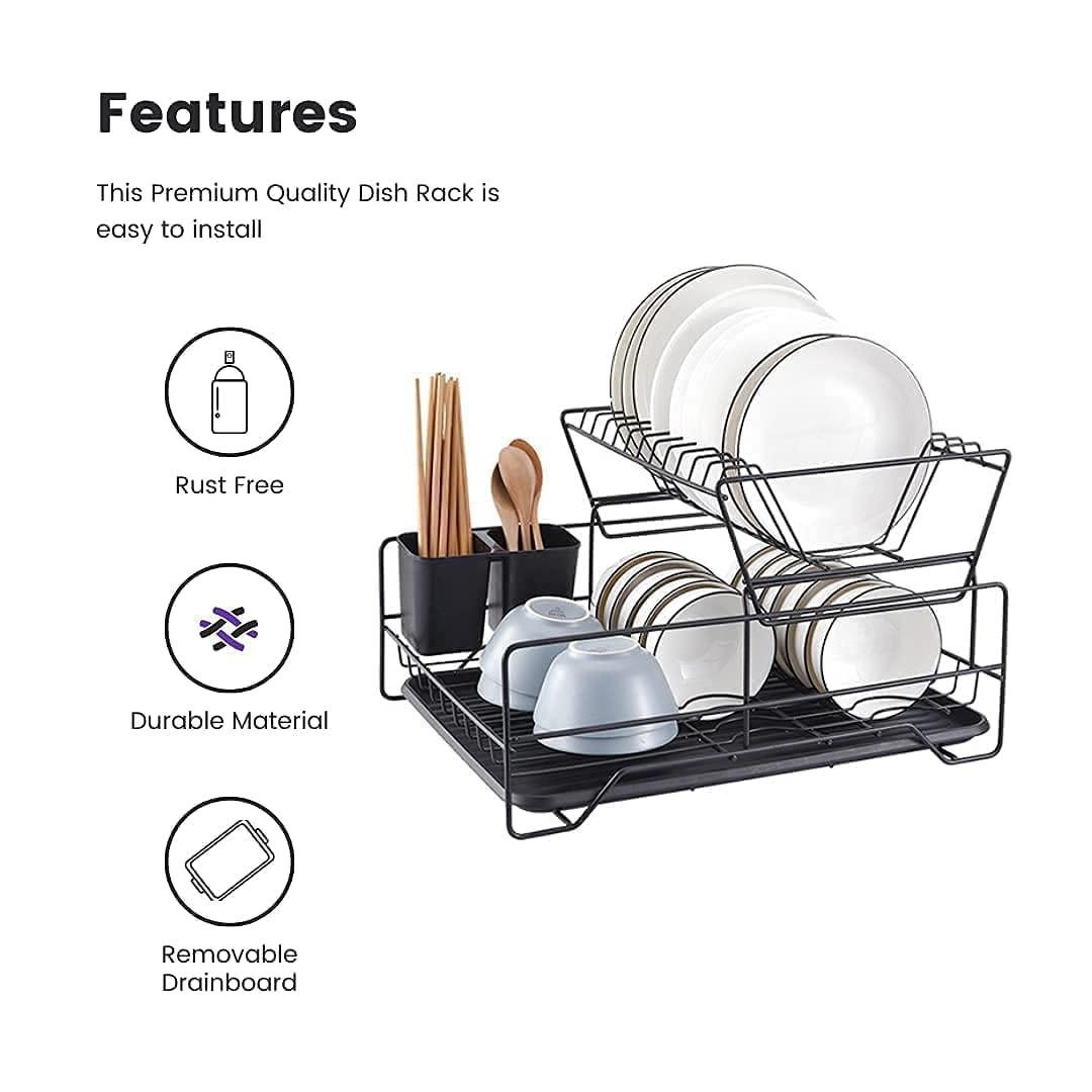 S2C Dish Rack Dish Drying Stand Dish Drainer Plate Rack Dish rake Kitchen Organizer Dish Drying Rack Countertop Large Antibacterial Kitchen Utensils Dish racks Dish Stand