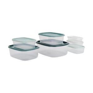7pcs Plastic Storage Box Set RF12486 Transparent Large Rectangle Food Containers Dishwasher Safe Freezer Safe Assorted Colors