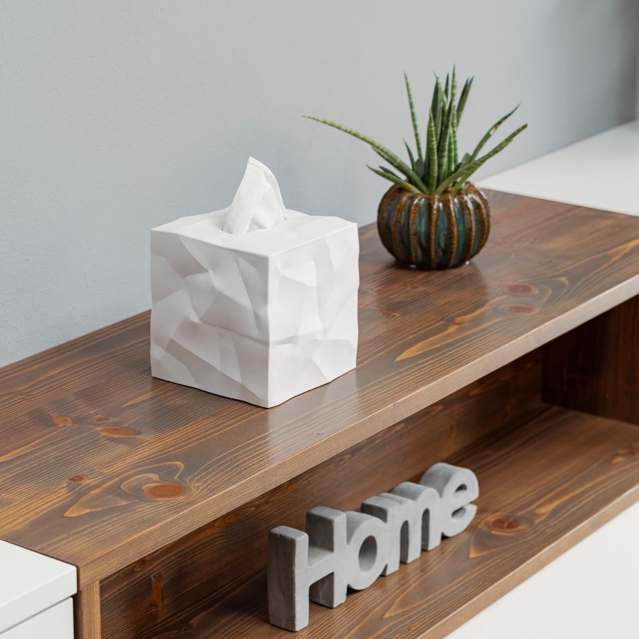 Essey Desgin Tissue Box - Wipy Cube I - Modern White 13 x 13 x 13 cm Weiss, White
