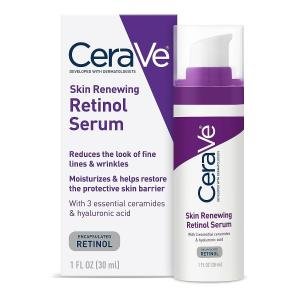 CeraVe Anti Aging Retinol Serum 1 Ounce Cream Serum for Smoothing Fine Lines and Skin Brightening Fragrance Free, 1 Fl Oz (Pack of 1)