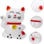 2PC Lucky Cat Night Light for Home, Adjustable Brightness, USB Rechargeable, White