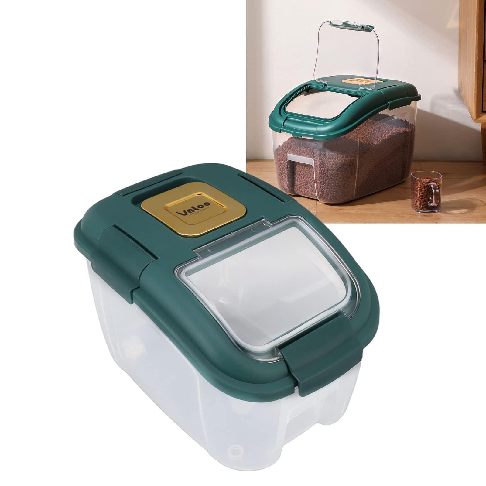 Large Capacity Rice Storage Box Airtight Container for Grains Cereal & More Clear Lid