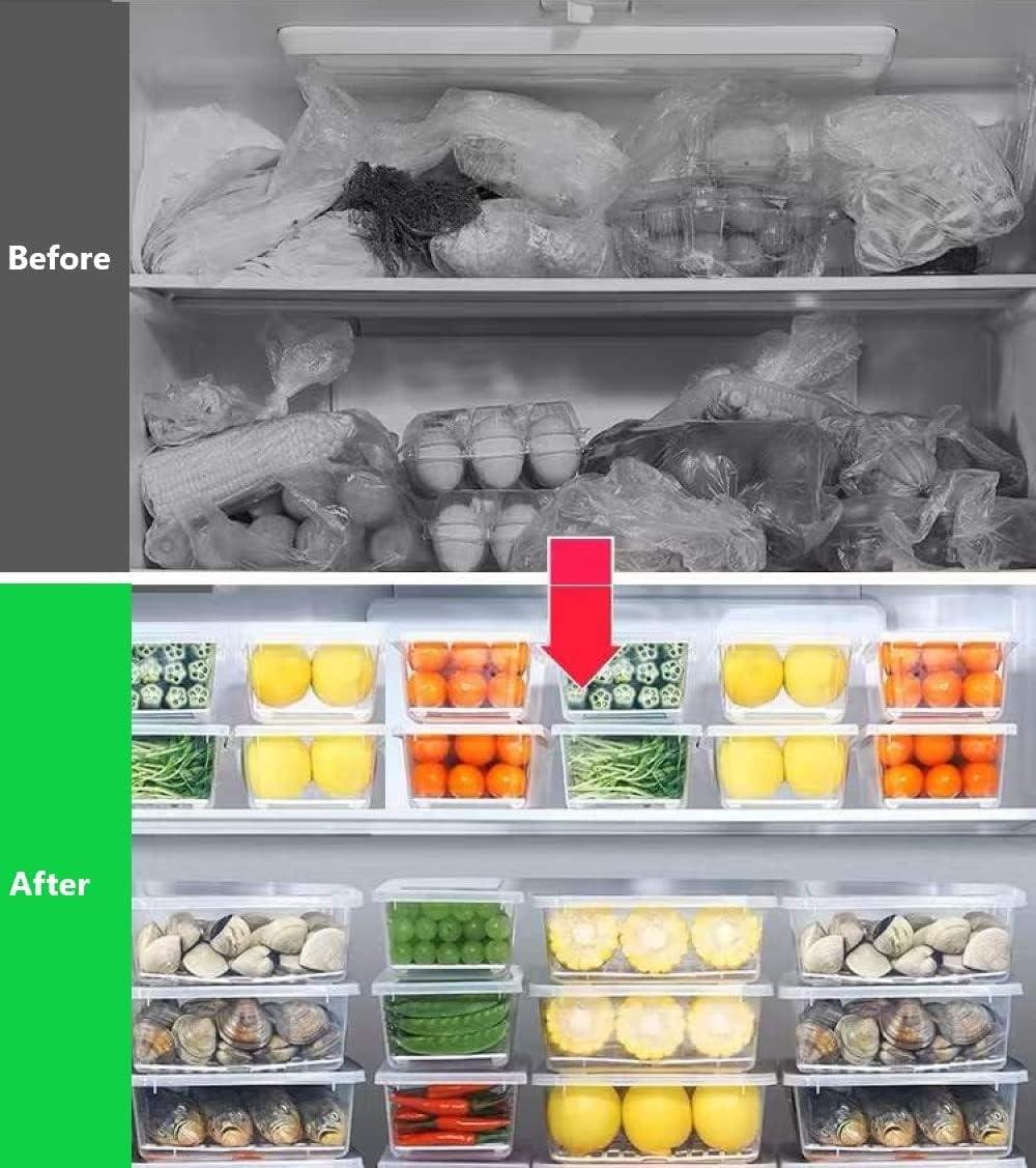 2PC Stackable Food Storage Boxes with Lid BPA-Free Ideal for Fruits Veggies Leftovers