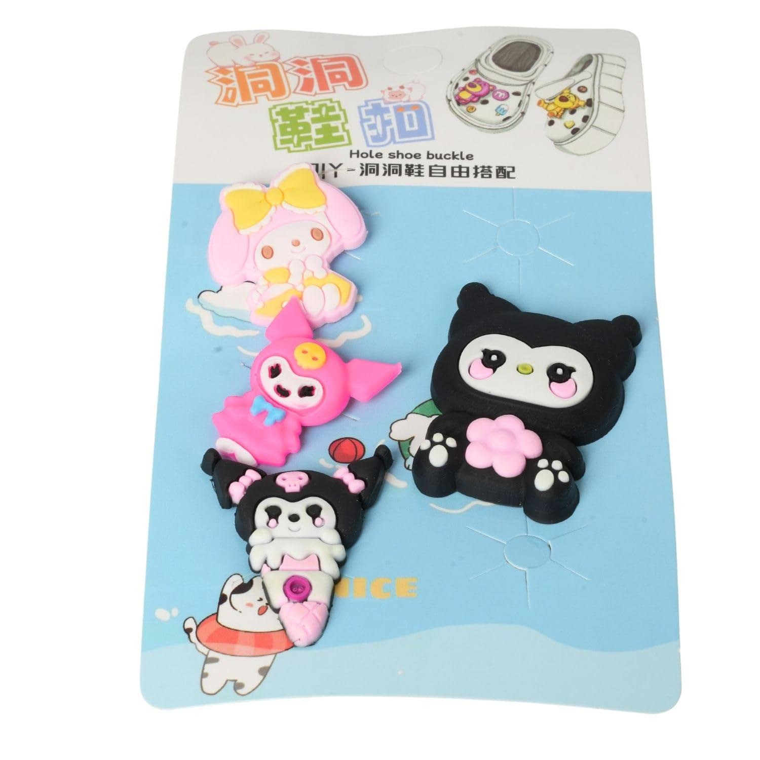 Limitless 4 Pack Hole Shoe Buckle Large Size Of Cute Cartoon Refrigerator Magnets for Posting Notes and Photos on Your Fridge OR Other Magnetic Surface (Assorted character)