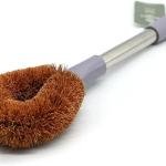 Limitless 2PC Pot Brush with Steel Handle Kitchen Scrub Brush, Natural Cleaning Brushes for Dish, Bottle, Pan, Pot, Scrubber with Handle and Coconut Fibers Bristles (Orange)