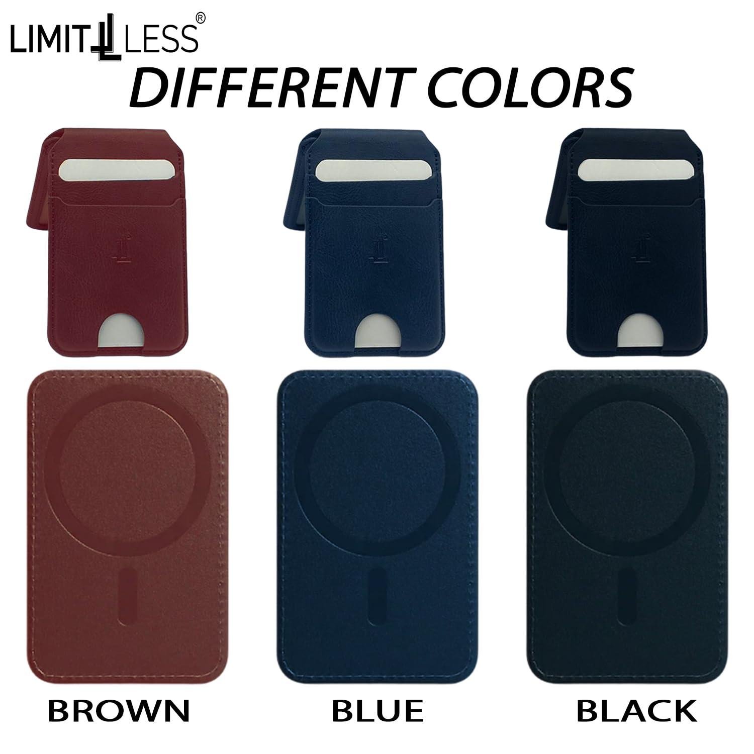 Wallet for iPhone, 4-Slot Leather Card Holder, Adjustable Stand, Detachable | Black