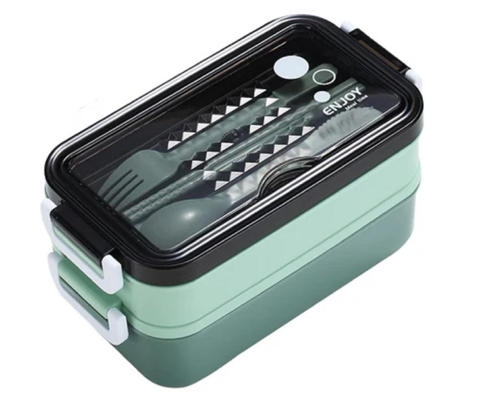 Limitless Lunch Box 1050ml with Sticks, Fork and Spoon,3 Compartments, For outdoor