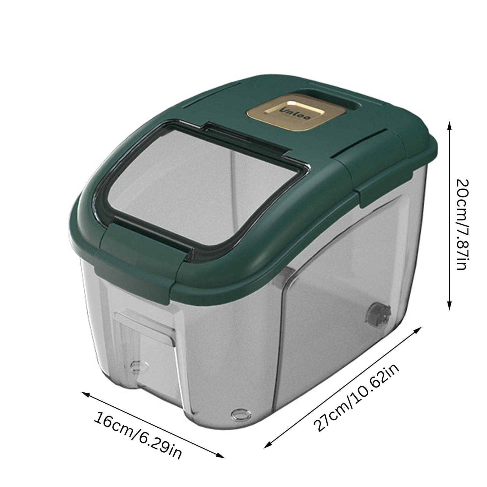 Large Capacity Rice Storage Box Airtight Container for Grains Cereal & More Clear Lid
