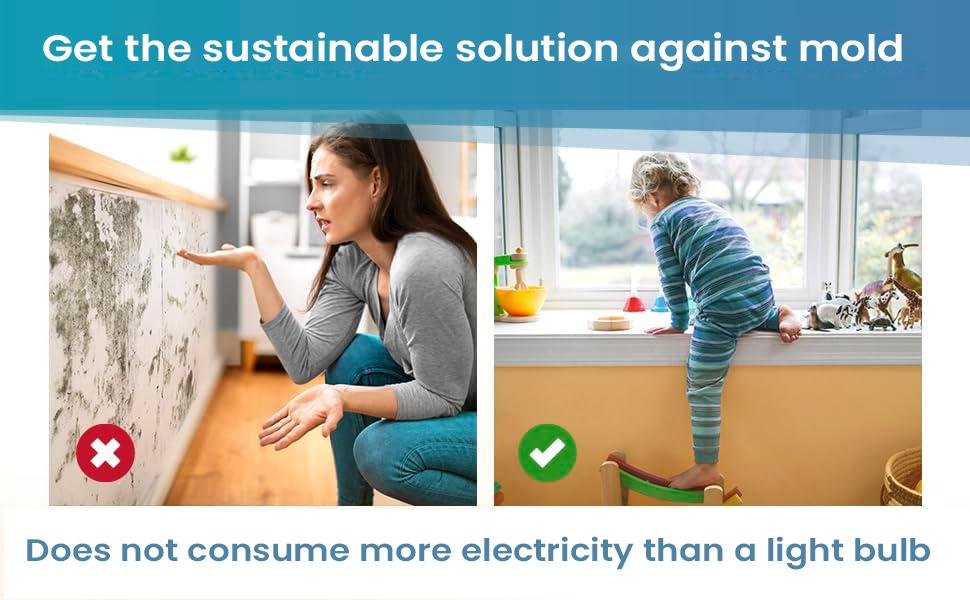 Mould Dry Set UK Plug - Mould Remover Wall Heating without Chemicals For Any Room