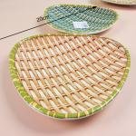 Limitless Heart-Shaped Fruit Plate Stylish and Functional for All Occasions, Fruit Bowls, Plates with Dividers, Snack Tray, Reusable Snack Tray, Fruit Plate for Nuts (Bamboo Wooven Heart)