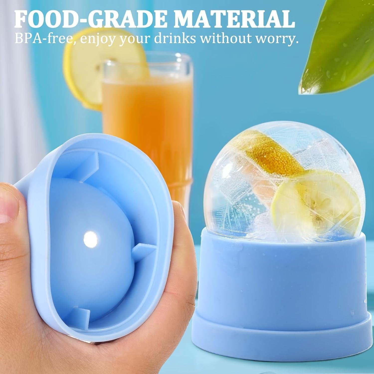 Limitless Ice Cube Mould (Pack of 3), Round Ice Cube Maker Silicone Ball Shape Spherical Ice Cube Mould Machine Quick Freezer Ice Mold Tray Kitchen Gadgets