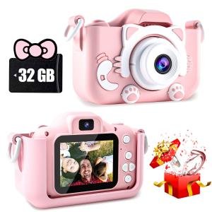 Limitless Kids Camera Toys for 6+ Year Old Boys/Girls, Kids Digital Camera for Toddler with 1080P Video, Chritmas Birthday Festival Gifts for Kids, Selfie Camera for Kids,(Pink)