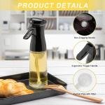 Oil Sprayer for Cooking, Food Grade Olive Oil Sprayer with 1 Silicone Basting Brush, 210ml Oil Mister, Premium Oil Bottle, Widely Used for Air Fryer, BBQ, Baking, Salad