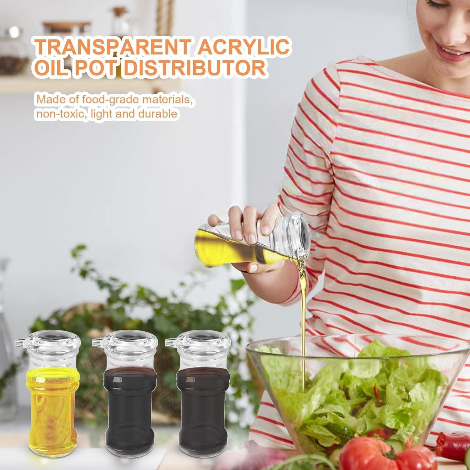 Acrylic Olive Oil Bottle Dispenser, Dripless Soy Sauce Shaker for Kitchen Transparent