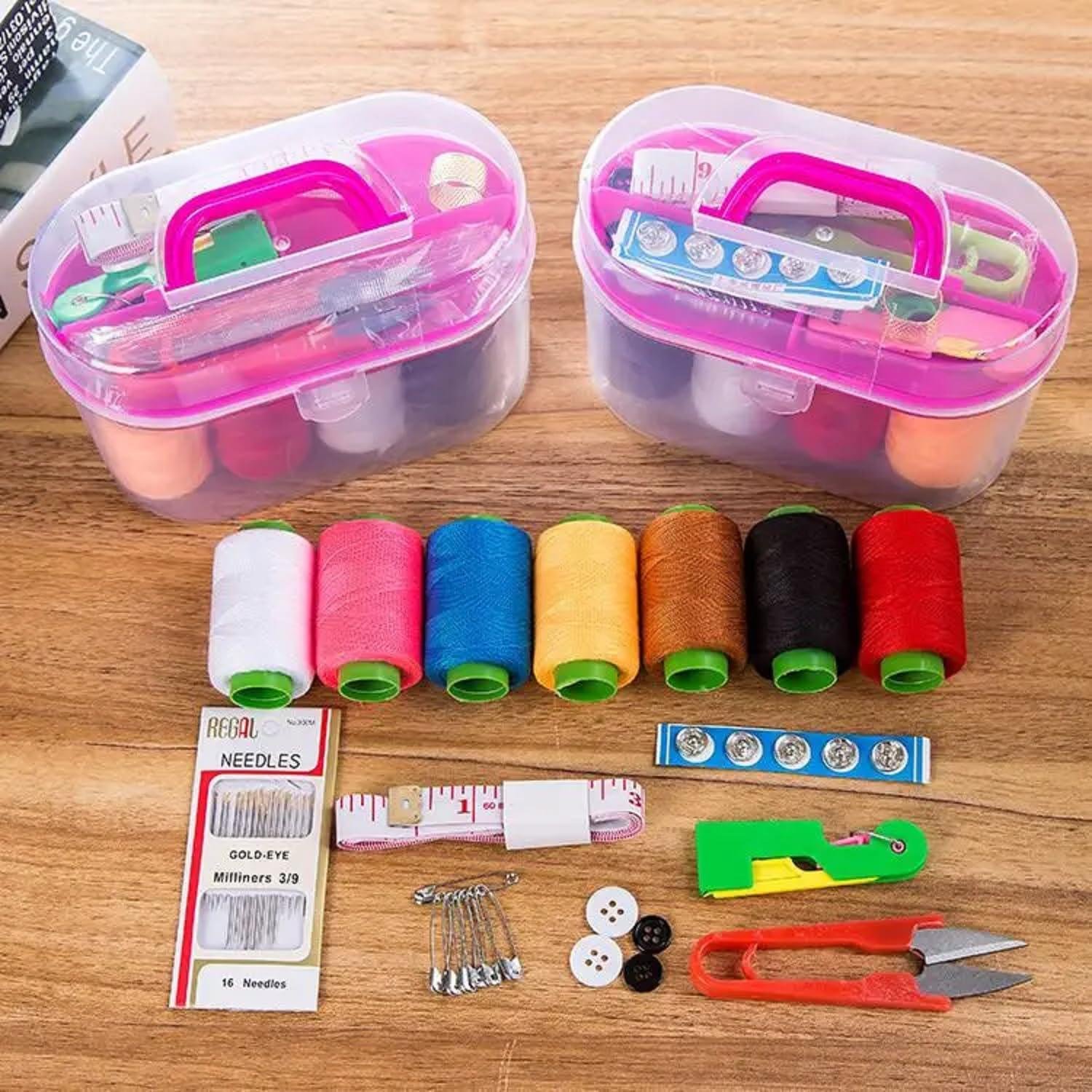 Limitless Oval Sewing Kit Treasure Box Traveller Emergency Clothing Fixer - Yellow